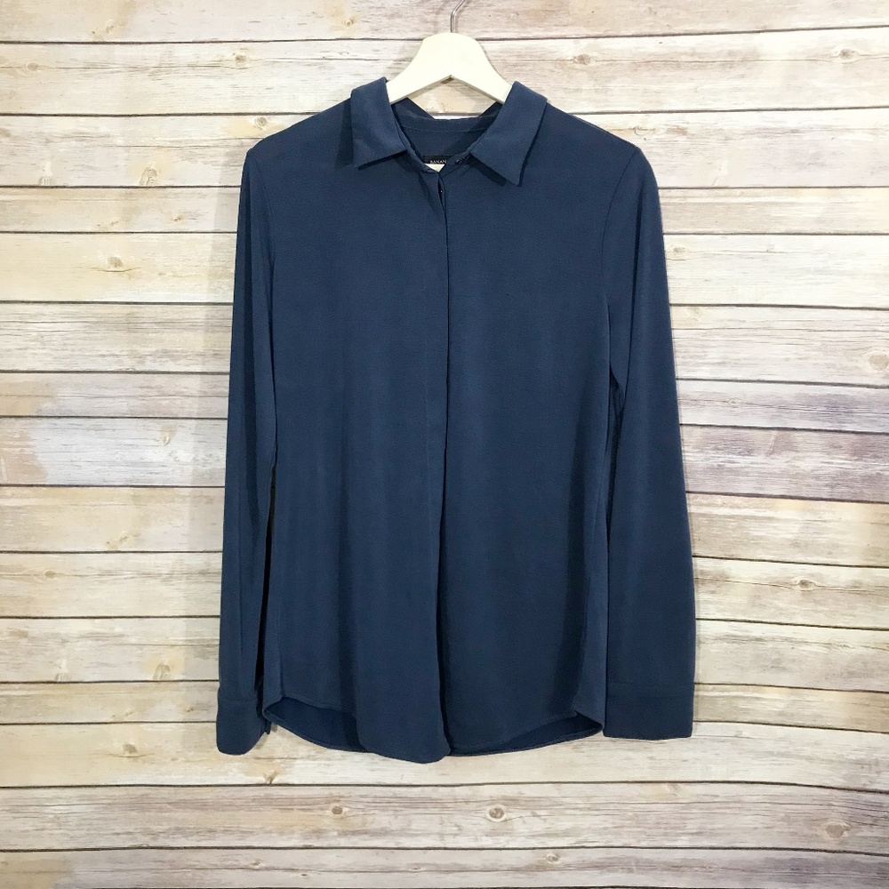 Banana Republic Navy Modal Button Down Shirt